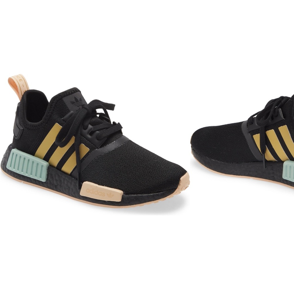 Adidas NMD R1 sneaker color Black/gold/Halo Amber